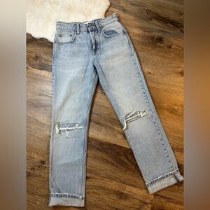 Zara Distressed Button Fly Jeans
